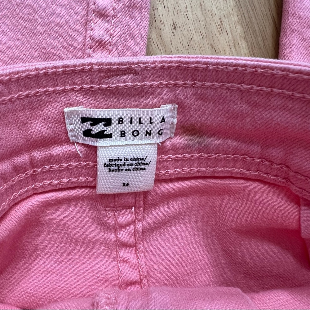 Billabong Pink Raw Hem Flare Jeans Girls Size 24 - Picture 3 of 9